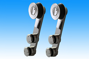 兴达重型滚轮式无框玻璃单轮门夹